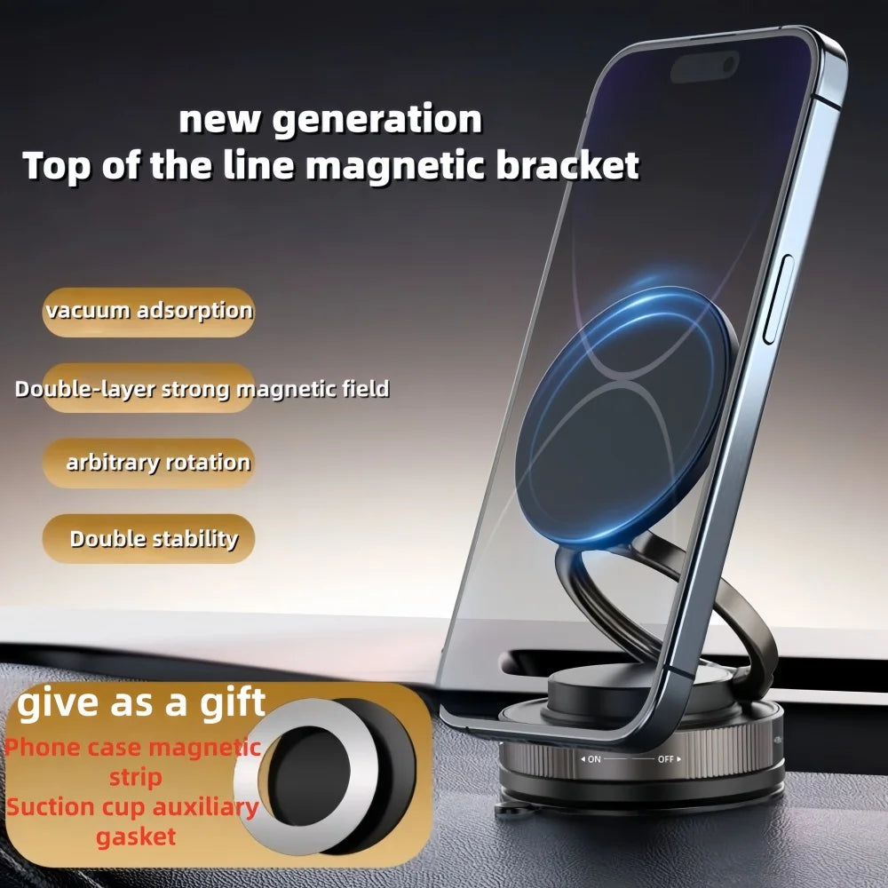 Car Vacuum Suction Phone Holder Foldable Rotatable Strong Grip for Mobile Live Streaming Navigation Suitable for Most Phones