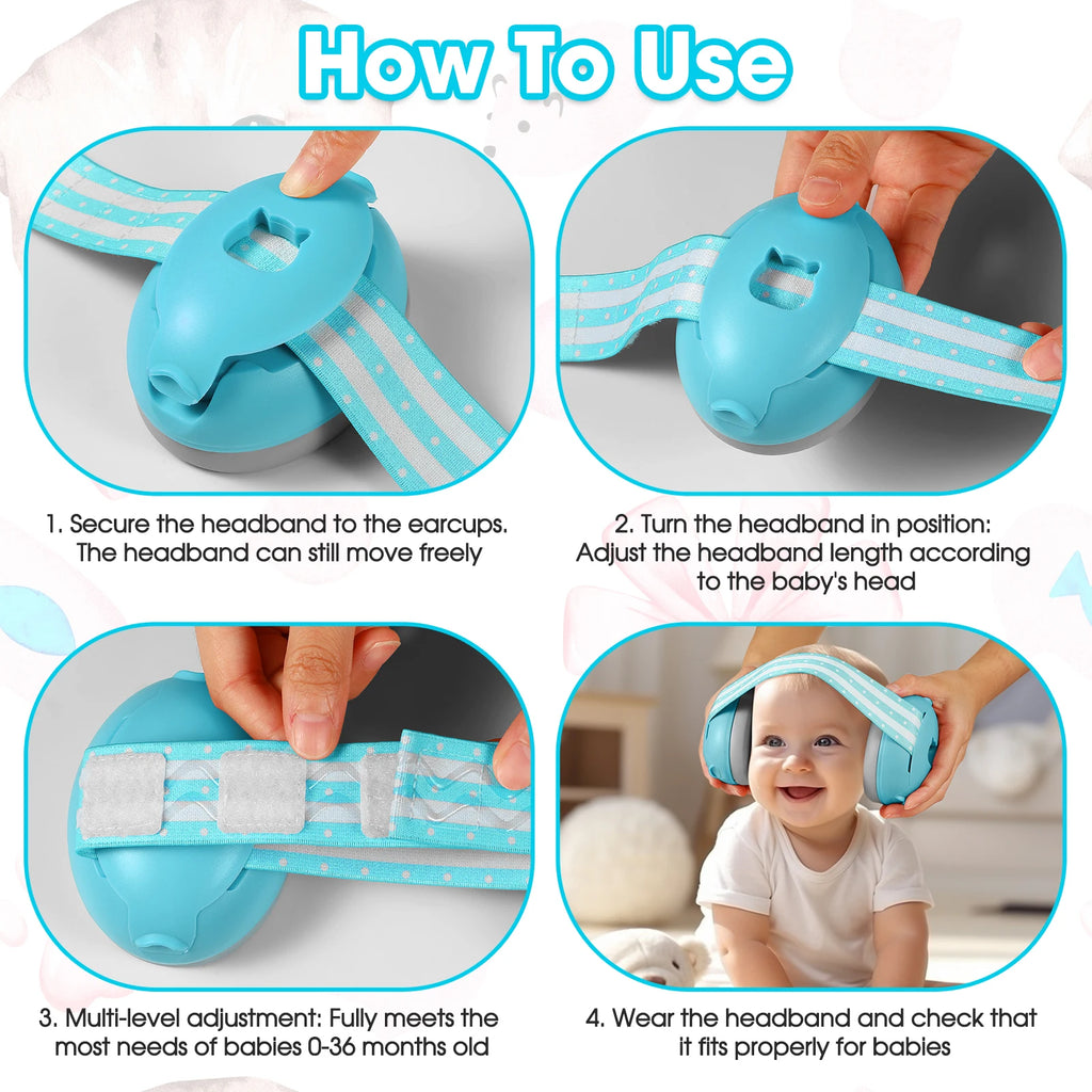 Noise Cancelling Ear Protection for Infant, Baby Headphones for cancelling noise, Plane Sleeping accessory, Baby Ear Protection, Travel Essential