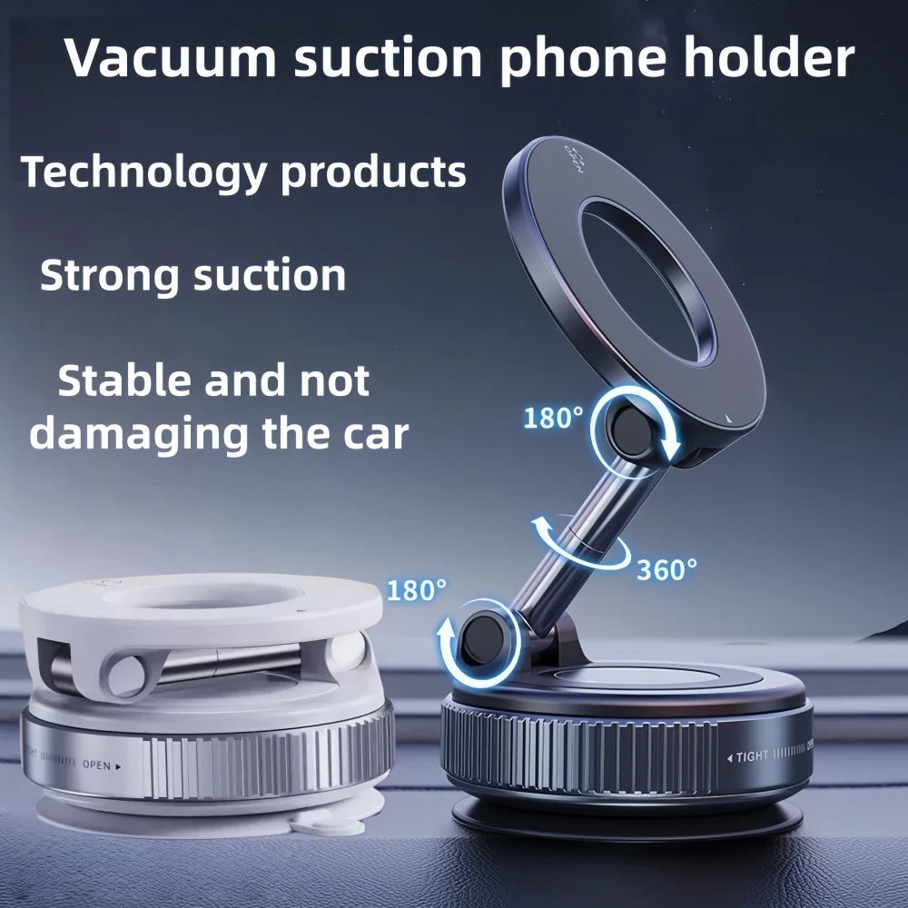 Car Vacuum Suction Phone Holder Foldable Rotatable Strong Grip for Mobile Live Streaming Navigation Suitable for Most Phones
