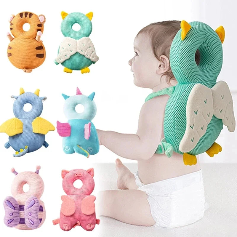 Baby Head Protector Backpack Pillow for Kids 1-3Years, Baby Park accessory, Toddler Children Soft PP Cotton Protective Cushion Cartoon Security Pillows